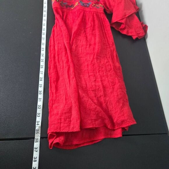 Umgee Womens Boho Bliss Embroidered Dress Size 1X Red Floral Flowy Hippie Gypsy - Picture 8 of 8